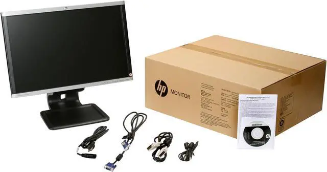 Alt view image 11 of 11 - HP LA2205wg Silver / Black 22" 5ms  Pivot, Swivel & Height Adjustable Widescreen LCD Monitor with USB hub 250 cd/m2 1000:1