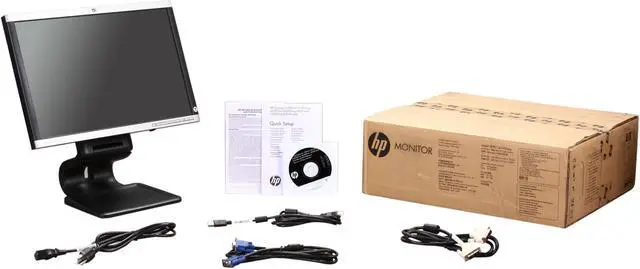 Alt view image 10 of 10 - HP LA1905wg Black / Silver 19" 5ms  Height,Swivel,Pivot & Tilt Adjustable Widescreen LCD Monitor 250 cd/m2 DC 3000:1 (1000:1)