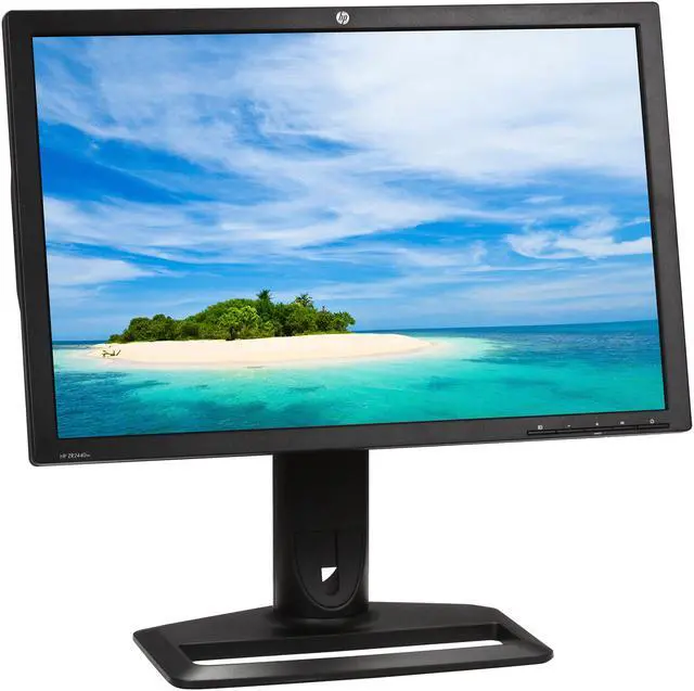 Alt view image 3 of 11 - HP ZR2440w (XW477A8#ABA) Black and Brushed Aluminum 24" 6ms (GTG) HDMI Widescreen LED Backlight Monitors - LCD Flat Panel 50 to 350 nits cd/m2 1000:1 (static) / 2000000:1 (dynamic)