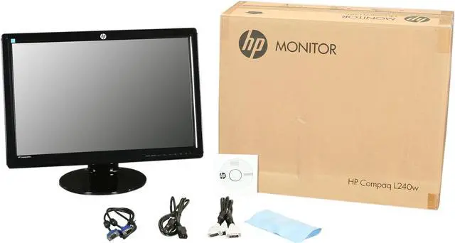 Alt view image 11 of 11 - HP Compaq L240w Black 24" 5ms Height & Pivot Adjustable Widescreen LCD Monitor 300 cd/m2 DC 20000:1 (1000:1)