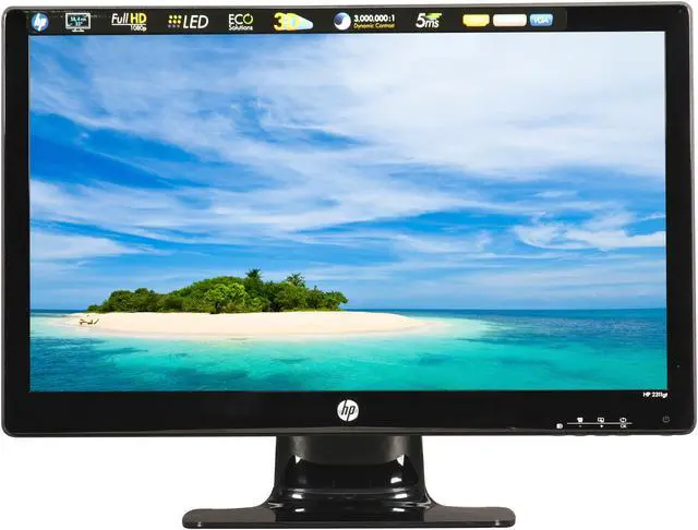 Alt view image 2 of 7 - HP 2311gt Black 23" 5ms HDMI  Widescreen LED 3D Monitor 250 cd/m2 DC 3,000,000:1 with 3D glasses