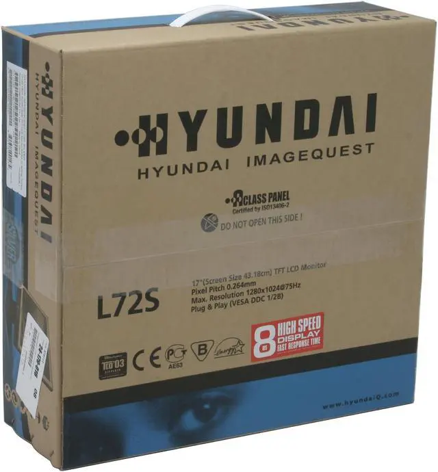 Alt view image 9 of 9 - HYUNDAI 17" A-Si TFT Active Matrix SXGA LCD Monitor 8 ms D-Sub L72S