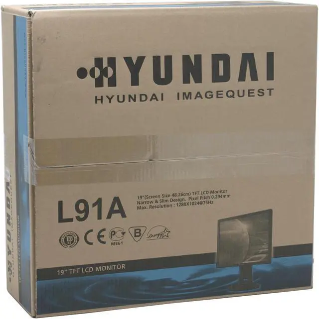 Alt view image 8 of 8 - HYUNDAI 19" A-Si TFT Active Matrix SXGA LCD Monitor 12 ms D-Sub L91A