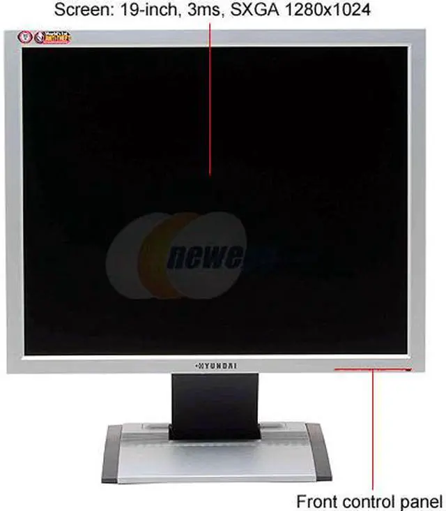Alt view image 3 of 11 - HYUNDAI 19" A-Si TFT Active Matrix SXGA LCD Monitor 3ms(GTG) D-Sub, DVI, USB Q90U