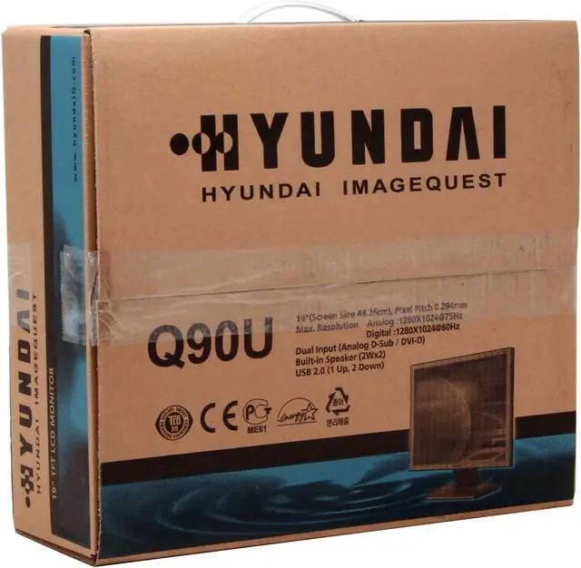 Alt view image 11 of 11 - HYUNDAI 19" A-Si TFT Active Matrix SXGA LCD Monitor 3ms(GTG) D-Sub, DVI, USB Q90U