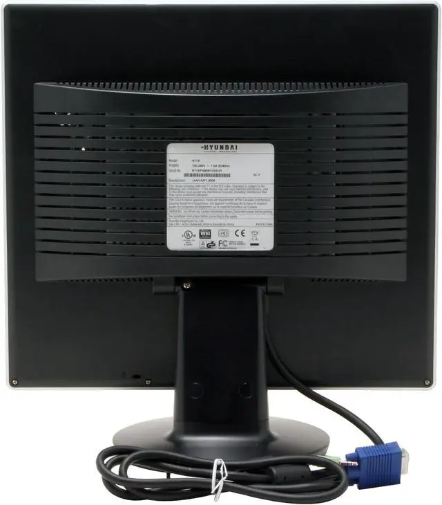 Alt view image 7 of 9 - HYUNDAI 17" A-Si TFT Active Matrix SXGA LCD Monitor 5 ms D-Sub N71S