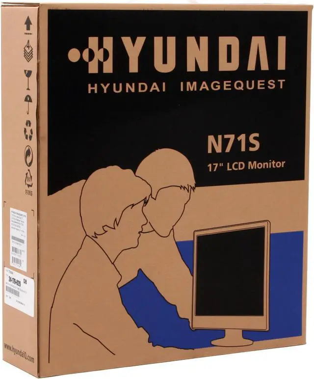 Alt view image 9 of 9 - HYUNDAI 17" A-Si TFT Active Matrix SXGA LCD Monitor 5 ms D-Sub N71S