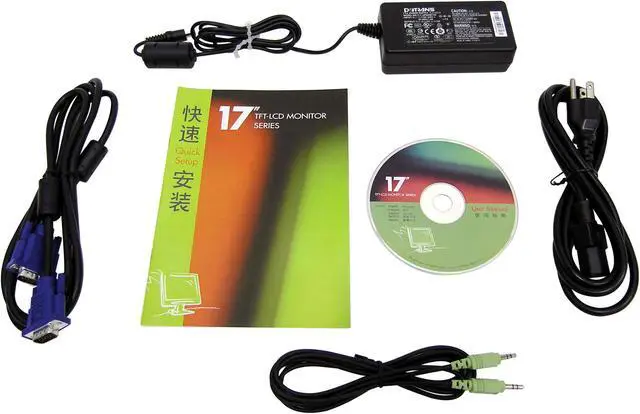 Alt view image 9 of 10 - ADVUEU 17" Active Matrix, TFT LCD SXGA LCD Monitor 16 ms D-Sub 723A