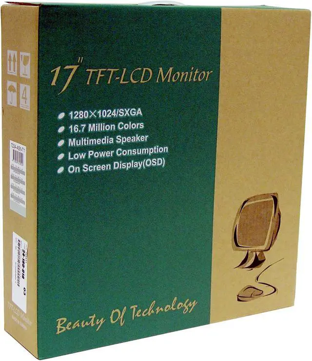 Alt view image 10 of 10 - ADVUEU 17" Active Matrix, TFT LCD SXGA LCD Monitor 16 ms D-Sub 723A