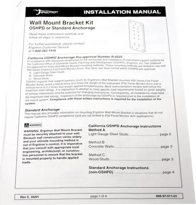 Alt view image 3 of 3 - Ergotron 97-101-003 Aluminum Wall Mount Plate
