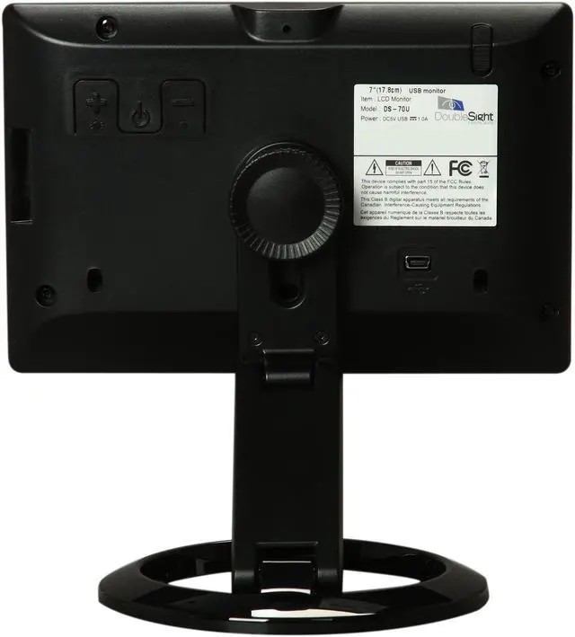 Alt view image 5 of 8 - DoubleSight DS-70U Black 7" WVGA 800 x 480 30ms Height, Pivot & Tilt Adjustable Smart USB LCD Monitor