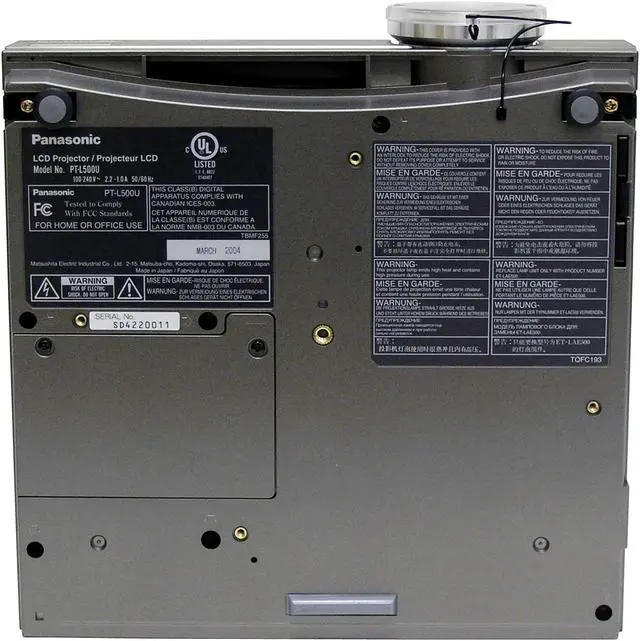 Alt view image 7 of 9 - Panasonic PT-L500U 1280 x 720 850 ANSI lumens LCD Projector 1300:1