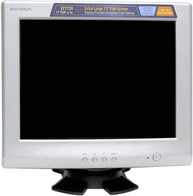 Alt view image 2 of 6 - ENVISION EFT-720 Silver-Black 17" Pure Flat CRT Monitor 0.21mm(H), 0.25mm(D) Dot Pitch D-Sub