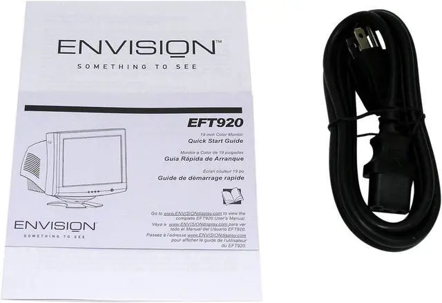 Alt view image 5 of 5 - ENVISION EFT920 Silver 19" Pure Flat CRT Monitor 0.25mm Dot Pitch D-Sub