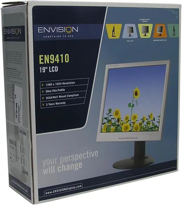 Alt view image 6 of 6 - ENVISION 19" Active Matrix, TFT LCD SXGA LCD Monitor 8 ms D-Sub EN-9410E