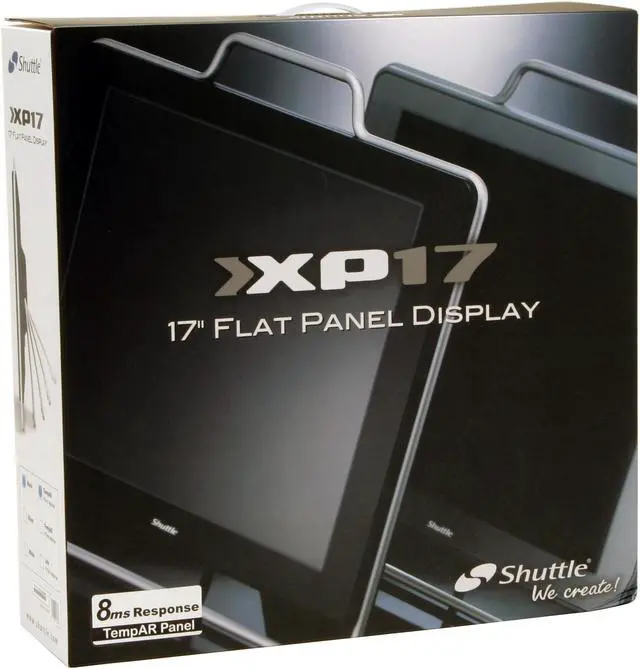Alt view image 9 of 10 - Shuttle 17" Active Matrix, TFT LCD SXGA LCD Monitor 8 ms D-Sub, DVI-D XP17AR-BK-V2