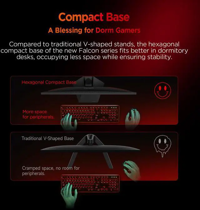 Alt view image 10 of 18 - HKC G24H3D 23.8" 240Hz Gaming Monitor, Full HD Fast IPS Display, 1ms MPRT, 90% DCI-P3, HDR400, HDMI 2.0 + DP 1.4, Hardware Low Blue Light, Tilt Adjustable, VESA Mount – Black