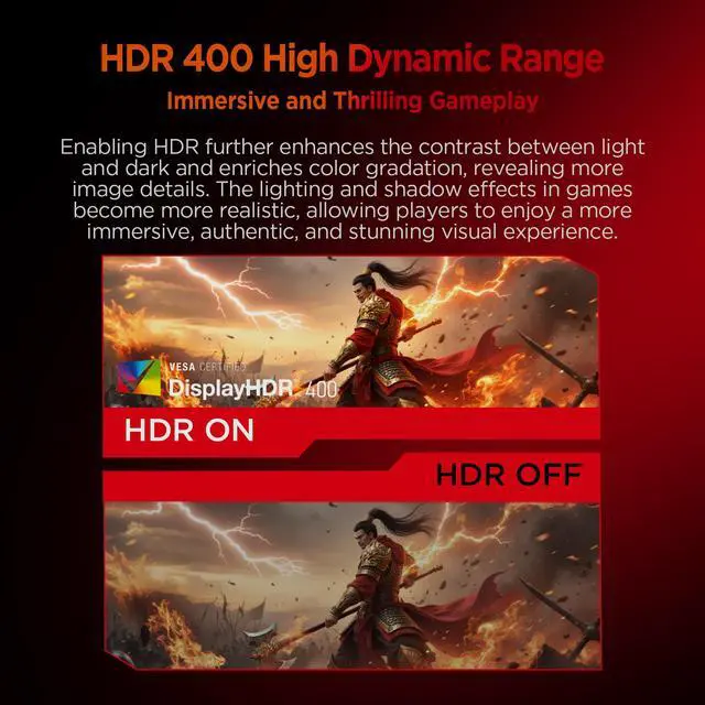 Alt view image 4 of 10 - HKC G25H5P 24.5" FHD Fast IPS Gaming Monitor – 1920×1080, 360Hz, 1ms DIC, HDR400, 95% DCI-P3, Adjustable Stand, Low Blue Light, HDMI & DP