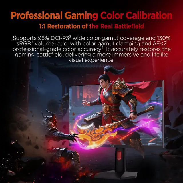 Alt view image 5 of 10 - HKC G25H5P 24.5" FHD Fast IPS Gaming Monitor – 1920×1080, 360Hz, 1ms DIC, HDR400, 95% DCI-P3, Adjustable Stand, Low Blue Light, HDMI & DP