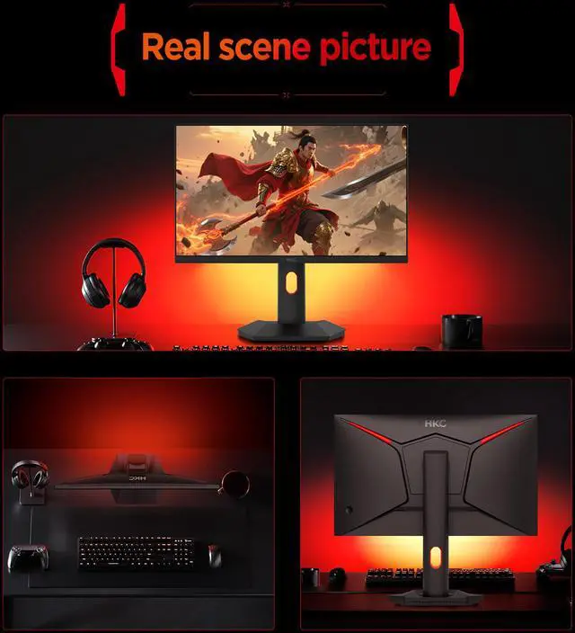 Alt view image 10 of 10 - HKC G25H5P 24.5" FHD Fast IPS Gaming Monitor – 1920×1080, 360Hz, 1ms DIC, HDR400, 95% DCI-P3, Adjustable Stand, Low Blue Light, HDMI & DP