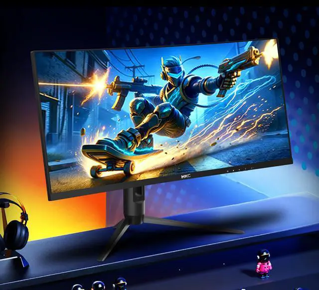 Alt view image 15 of 19 - HKC CG345UK 34" Curved VA Gaming Monitor UltraWide 3440×1440 240Hz 1ms DIC HDR400 90% DCI-P3 Adjustable HAS DP+HDMI 2.1