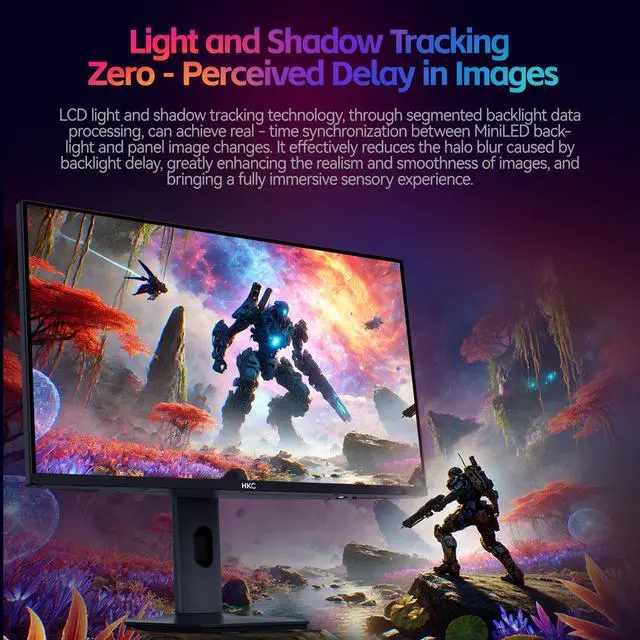 Alt view image 11 of 17 - HKC G27M7Pro 27" IPS Mini LED Gaming Monitor UHD 160Hz / FHD 320Hz 1ms DIC HDR1400 98% DCI-P3 HAS Stand USB-C 90W DP+HDMI