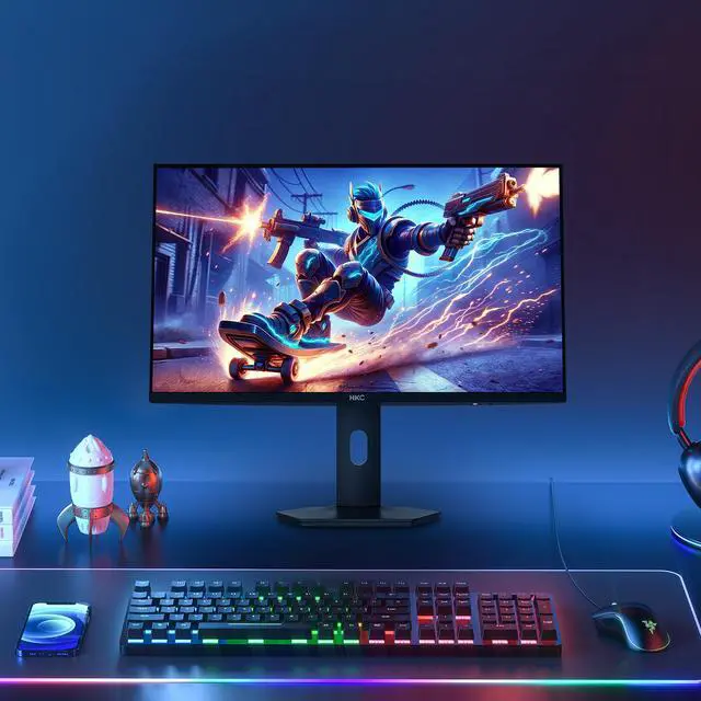 Alt view image 12 of 17 - HKC G27M7Pro 27" IPS Mini LED Gaming Monitor UHD 160Hz / FHD 320Hz 1ms DIC HDR1400 98% DCI-P3 HAS Stand USB-C 90W DP+HDMI