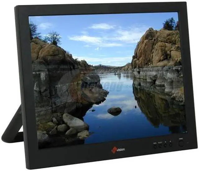Alt view image 3 of 8 - Megavision MV155U Black 15" 5-wire resistive USB Touchscreen Monitor 250 cd/m2 500:1 Built in Speakers