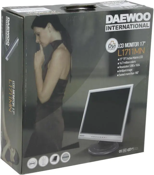 Alt view image 9 of 9 - DAEWOO 17" Active Matrix, TFT LCD SXGA LCD Monitor 8 ms D-Sub, DVI-D L1711MN w/DVI