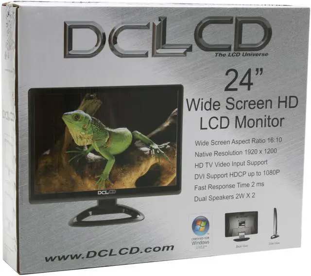 Alt view image 10 of 10 - DCLCD 24" WUXGA LCD Monitor 2 ms D-Sub, DVI DCL24A