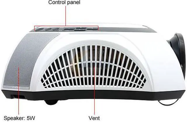 Alt view image 4 of 15 - Optoma DV10 854 x 480 DLP MovieTime Digital DVD Projector 1000 cd/m2 4000:1