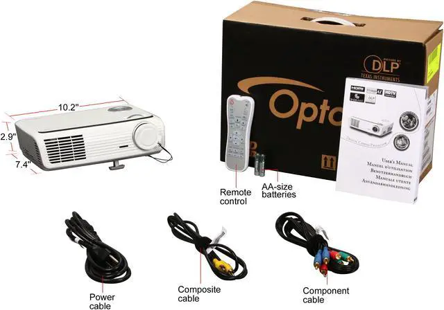 Alt view image 7 of 7 - Optoma HD65 1280 x 720 DLP Home Theater Projector 1600 Lumens 4000:1