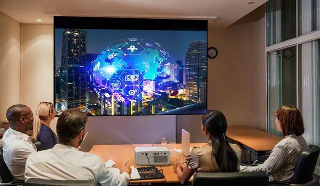 Alt view image 3 of 9 - Optoma ZH450 Eco-friendly compact high brightness Full HD laser projector - White