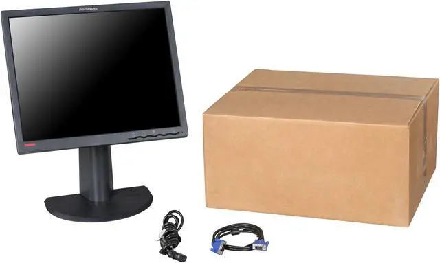 Alt view image 10 of 10 - Refurbished: lenovo ThinkVision L1900p (1P78Y1053) Black 19" 5ms Tilt, swivel, pivot & height adjustable standing LCD Monitor