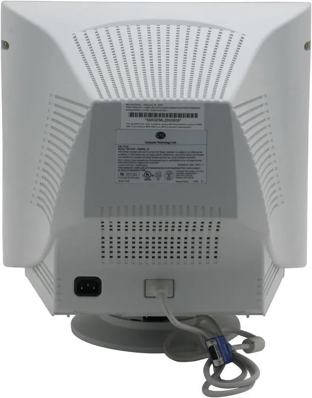 Alt view image 6 of 8 - CTL 7DLN White 17" CRT Monitor 0.27mm Dot Pitch D-Sub