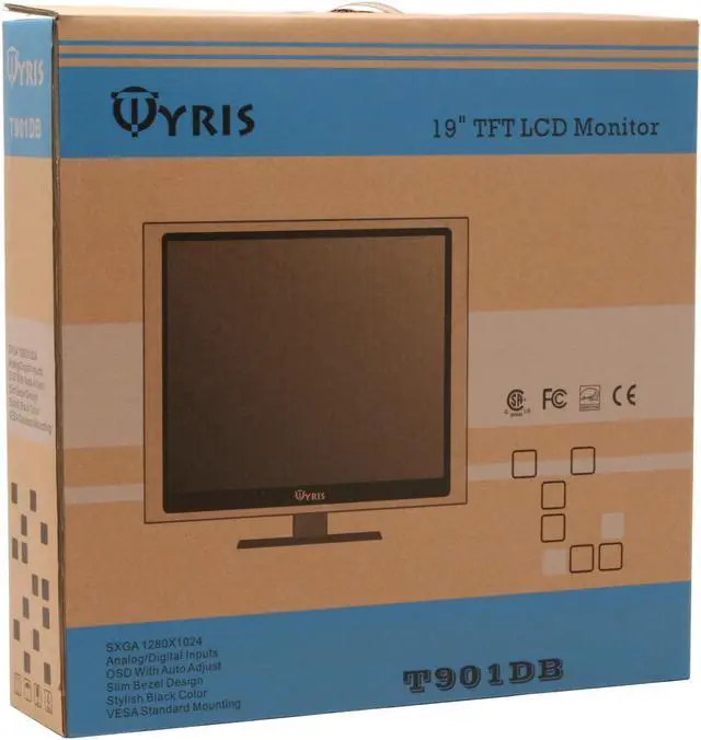 Alt view image 9 of 9 - Tyris 19" Active Matrix, TFT LCD SXGA LCD Monitor 8 ms D-Sub, DVI T901DB