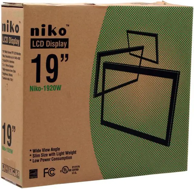 Alt view image 10 of 10 - Niko 19" TFT LCD LCD Monitor 2 ms D-Sub, DVI NIKO-1920W