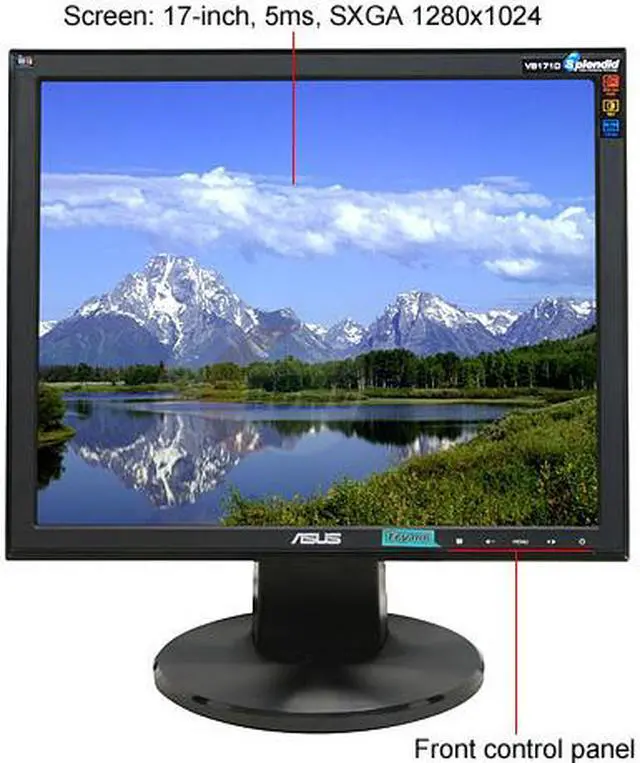 Alt view image 2 of 12 - ASUS 17" SXGA LCD Monitor 5 ms D-Sub VB171D