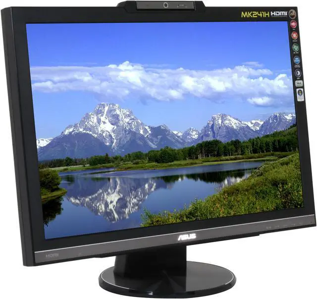Alt view image 3 of 10 - ASUS MK241H Black 24" 2ms HDMI Widescreen LCD Monitor with 1.3M Pixel Webcam 450 cd/m2 1000:1 (ASCR 3000:1)  Built in Speakers