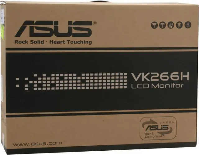 Alt view image 14 of 14 - ASUS VK266H Black 25.5" HDMI Widescreen LCD Monitor w/ Built in Speakers 300 cd/m2 1000:1 (ASCR 20000:1 ) w/ Component and SPDIF out Connector