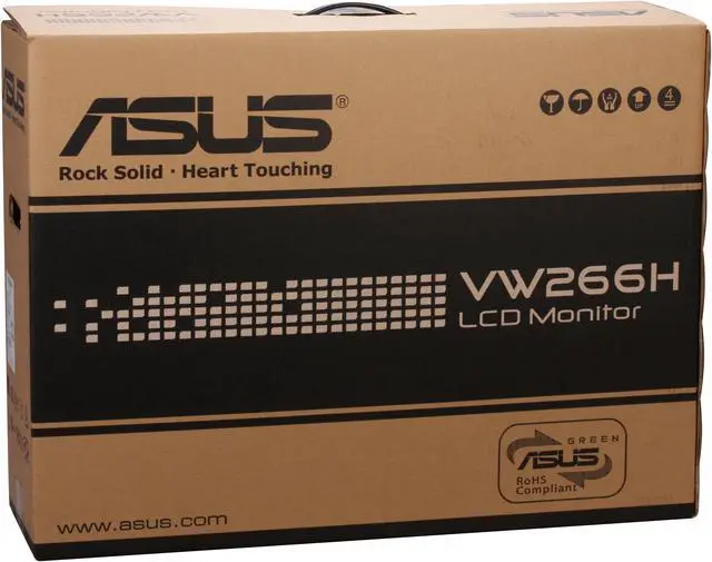Alt view image 13 of 13 - ASUS VW266H Black 25.5" HDMI Widescreen LCD Monitor 300 cd/m2 1000:1 (ASCR 20000:1) Built in Speakers w/ component connector