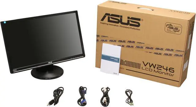 Alt view image 8 of 8 - ASUS VW246H Glossy Black 24" HDMI Widescreen LCD Monitor 300 cd/m2 ASCR 20000:1 (1000:1) Built-in Speakers