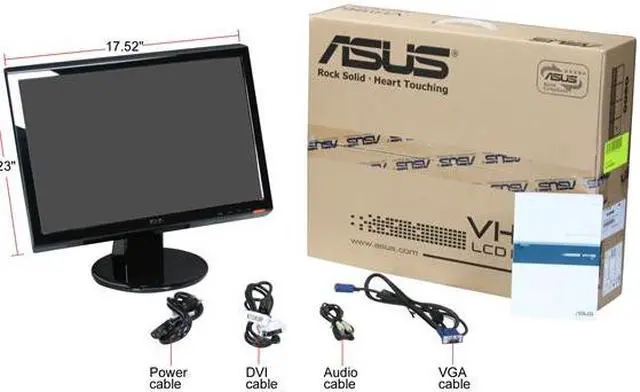 Alt view image 7 of 7 - ASUS 19" WXGA+ LCD Monitor w/HDCP 5 ms D-Sub, DVI-D VH196T