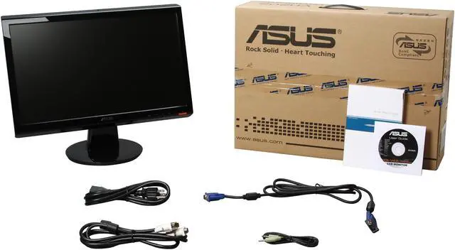 Alt view image 8 of 8 - ASUS VH202T-P Glossy black 20" 5ms Widescreen LCD Monitor w/ HDCP Support 300 cd/m2 ASCR 20000:1 Built in Speakers w/ Aspect Control