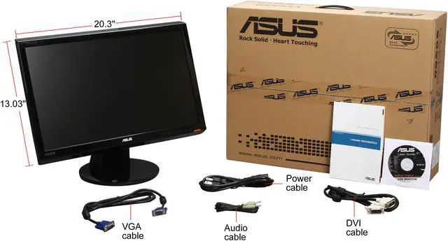 Alt view image 8 of 8 - ASUS VH222H-P Black 21.5" 5ms HDMI Widescreen Full HD 1080P LCD Monitor 300 cd/m2 ASCR 20000 :1 Built in Speakers