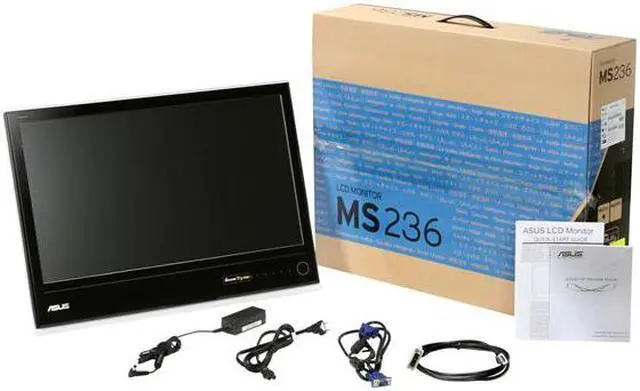 Alt view image 7 of 7 - ASUS MS236H Glossy Black / White 23" Ring stand and Ergo-fit technology Widescreen LCD Monitor  w/HDMI 250 cd/m2 ASCR 50000:1