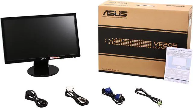 Alt view image 8 of 8 - Asus VE205T Black 20" 5ms 1600 x 900 WideScreen LCD Monitor w/Speakers 250 cd/m2 50000 :1 (ASCR)
