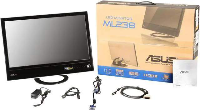Alt view image 6 of 6 - Asus ML238H 23" 1920 x 1080  2ms Full HD Swivel and Tilt adjustable LEDBacklight LCD Monitor Slim Design 250 cd/m2 10,000,000 :1