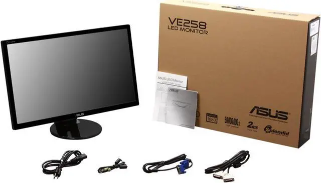 Alt view image 8 of 8 - ASUS  VE258Q Black 25" HDMI LED Backlight Widescreen LCD Monitor w/Display Port & Speakers 250 cd/m2 50,000,000:1 ASCR