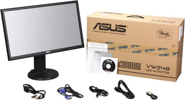 Alt view image 10 of 10 - ASUS VW248TLB 24" 5ms  Black Height Swivel Pivot  & Tilt Full HD LED BackLight LCD Monitor w/USB & Speakers 250 cd/m2 ASCR 10,000,000:1